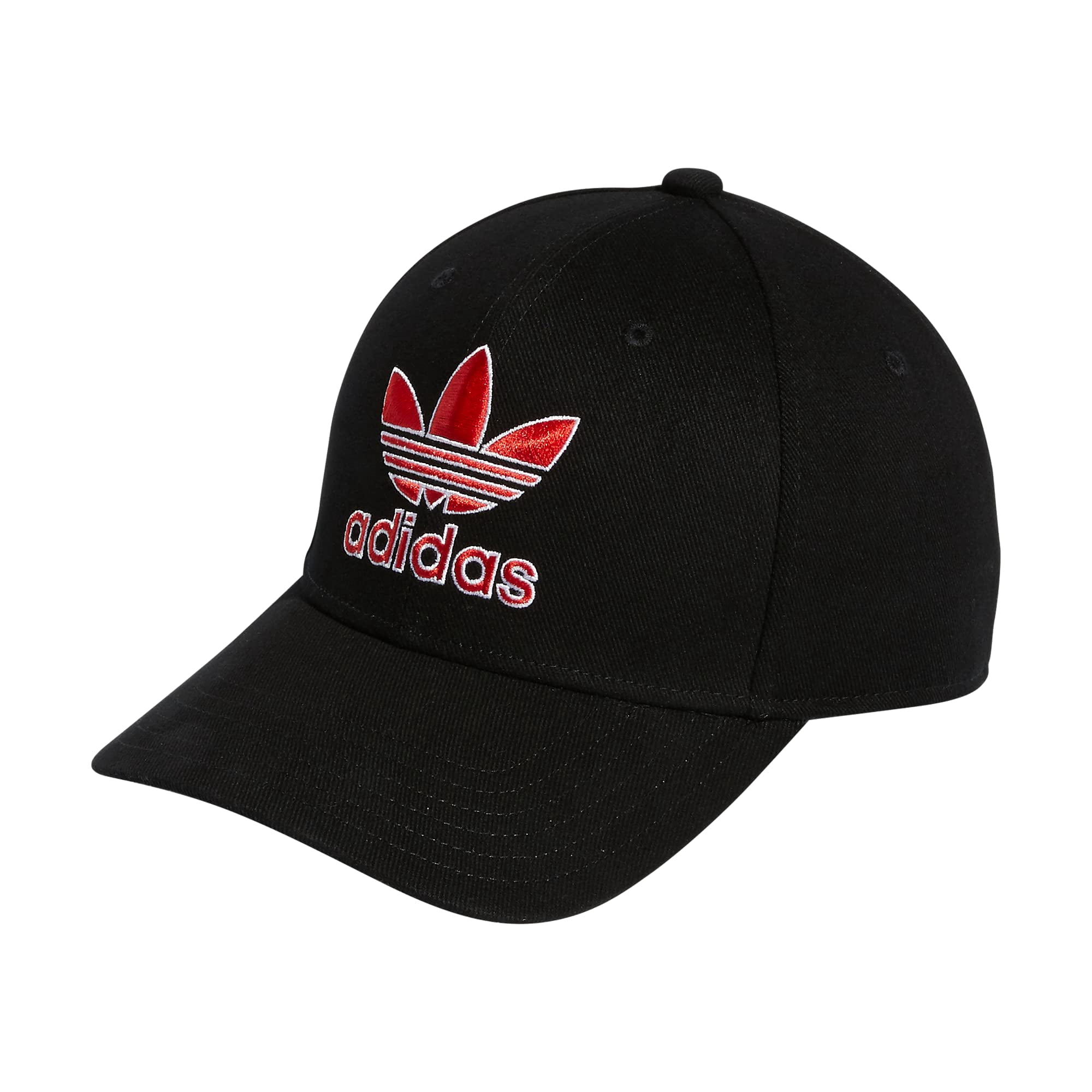 adidas Originals Men's Icon 2.0 Structured Precurve Snapback Cap, Black/Vivid Red/White, One Size