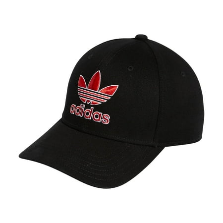 adidas Originals Men's Icon 2.0 Structured Precurve Snapback Cap, Black/Vivid Red/White, One Size