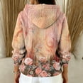 thumbnail image 6 of Women's Fashion Casual Floral Print Pullover Long-Sleeve Hooded Sweatshirt, Beautiful Fall Winter Top with Soft Material and Elegant Design for Seasonal Wear,Orange,L, 6 of 6