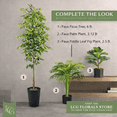thumbnail image 5 of Artificial Tree, 6ft Artificial Designer Ficus Tree in a Black Embossed Metal Planter by LCG Florals, Faux Designer Fake Indoor Tree for Living Room, Office, and Home Décor, 5 of 11