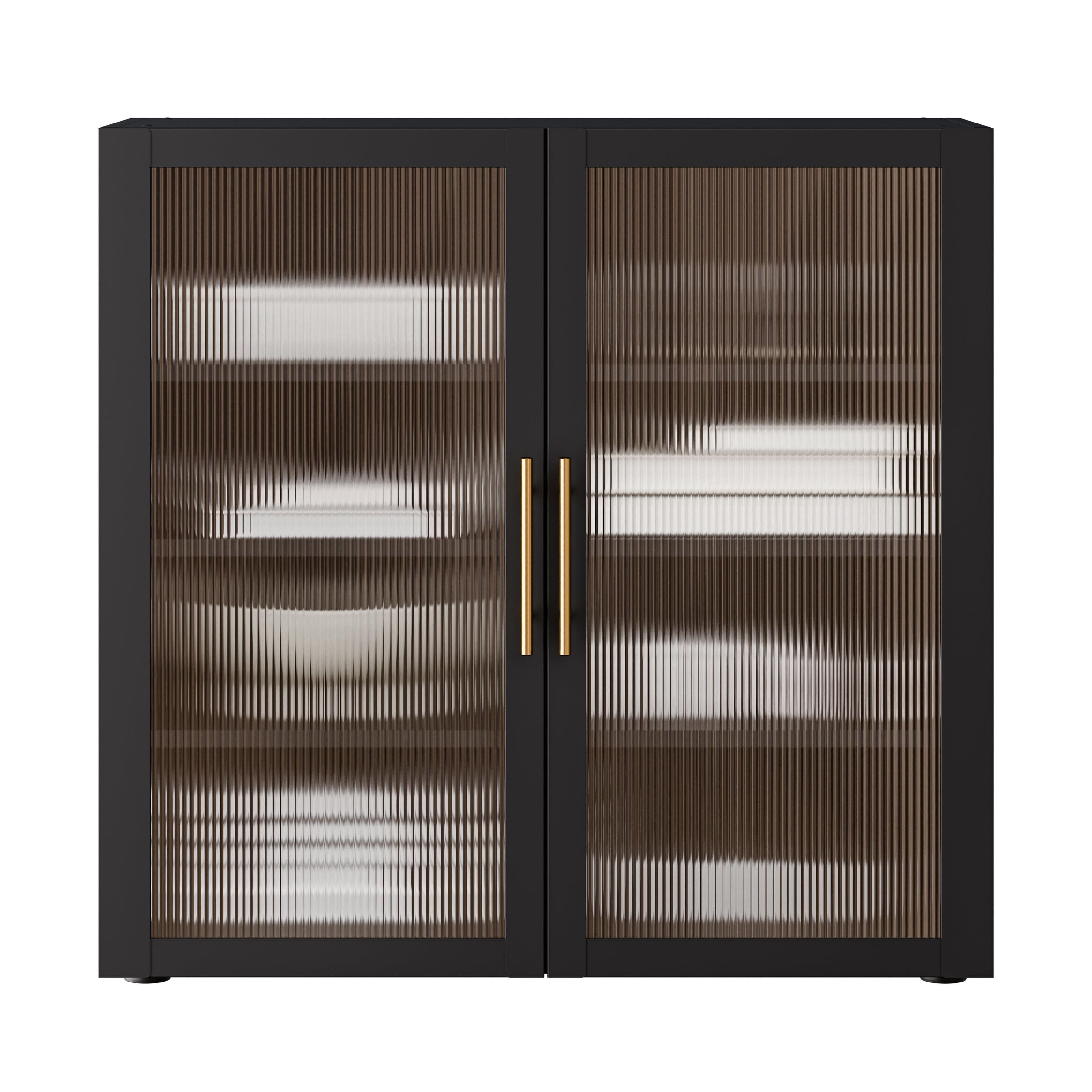 HOME Steel Storage Cabinet, Stackable Display Case, 36"W x 14"D, Black