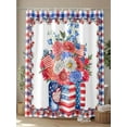 thumbnail image 4 of Fsddascl 4th of July Shower Curtain Set - 48" x 72" Washable Bathtub Curtain with 12 Hooks, Independence Day Floral Striped Waterproof Fabric Stall Shower Curtains for Bathroom/Bathtub Décor, 4 of 6