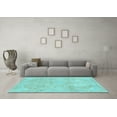 thumbnail image 3 of Ahgly Company Indoor Round Abstract Light Blue Modern Area Rugs, 8' Round, 3 of 4