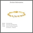 thumbnail image 5 of Gem Stone King 4.09 Ct Peach Morganite White Diamond 18K Yellow Gold Plated Silver Tennis Bracelet for Women, 5 of 5