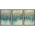 thumbnail image 3 of IDEA4WALL Framed Canvas Print Wall Art Set Blue & Green Pastel Colorful Fragments Abstract Modern Art Bohemian Minimalism Multicolor Wall Decor Relax/Zen Boho Artwork for Rooms - 24"x36"x3 Black, 3 of 5