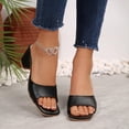 thumbnail image 2 of BRICH Women's Square Open Toe Heels Sandals Low Block Chunky Heeled Sandal Slip on Mules Comfortable Casual Dress Pumps Shoes Black 9, 2 of 8