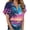 Blue, variant on Staron Women's Hawaiian Shirt Casual Printed Round Neck Short Sleeve T-Shirt Top Vacation Beach Relaxed Floral Lapel Blouse, Blue S