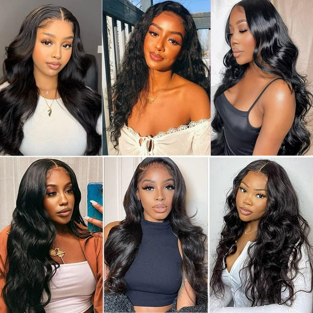 nipocaio Lace Front Wig Human Hair Wig Body Wave 13x4 Lace Frontal Wig 180%  Density Unprocessed Brazilian Virgin Human Hair Pre Plucked for Black Women  Free Part Natural Color(24 Inches) 
