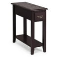 thumbnail image 1 of Giantex Table d'Extrémité Étroite, Table d'Appoint Mince avec Tiroir, Table de Chevet pour Petits Espaces, (1, Espresso), 1 of 8