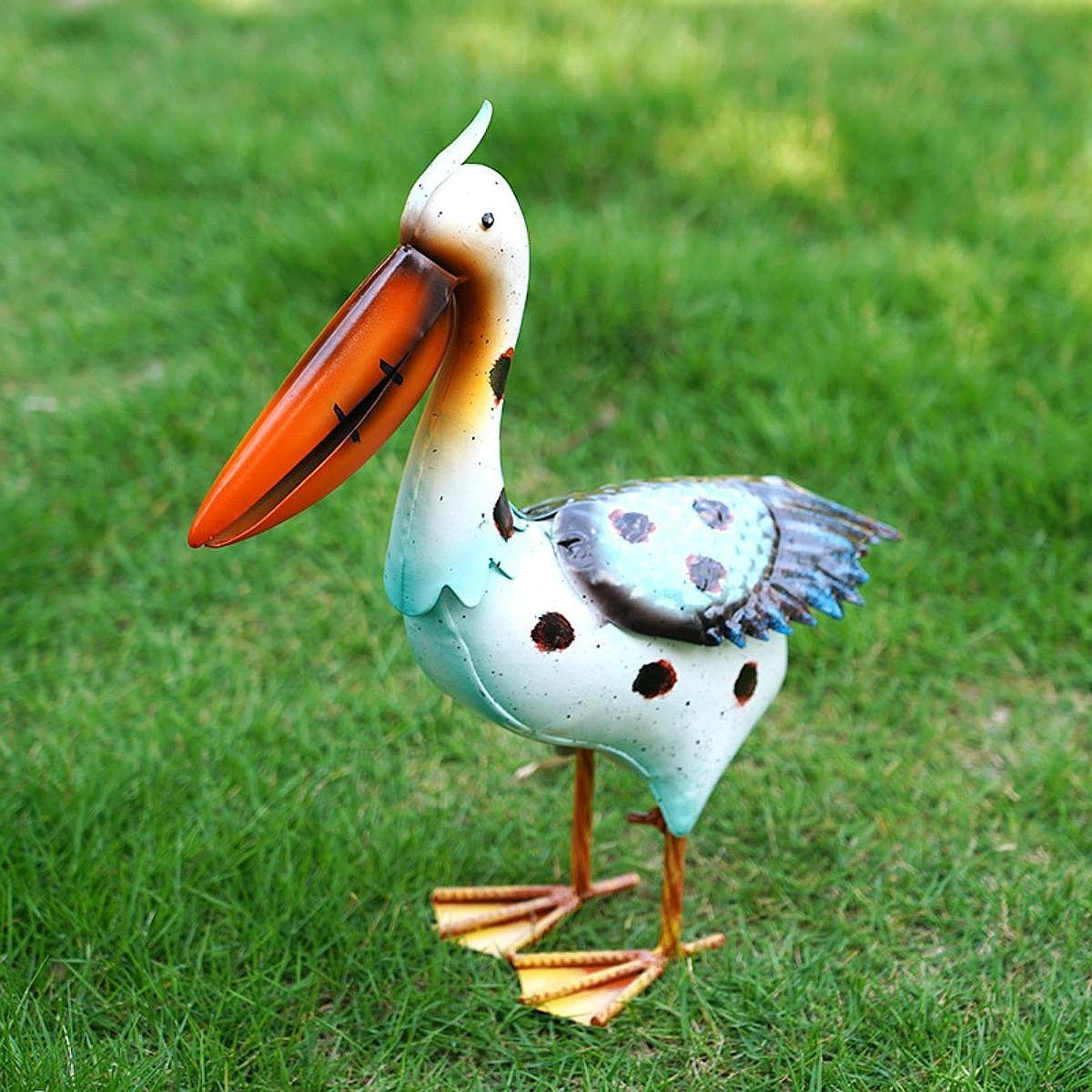 simhoa Pelican Statue Animal Figurine Large Standing Figure Landscape Garden Sculpture Outdoor Decoration for Balcony Lawn Yard Pond
