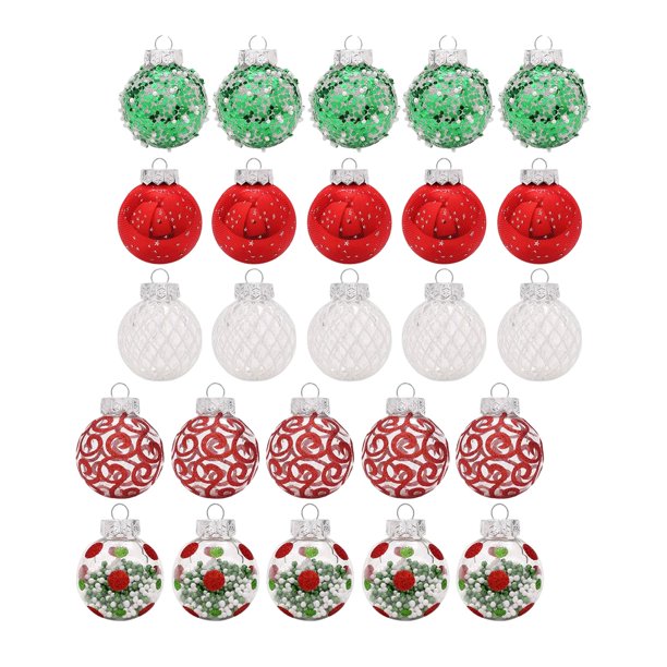 25x Suministros de adornos para árboles de Navidad Decoraciones para árboles de Navidad Adornos para el hogar Bola de decoración para bodas Granja A Gloria Colgante Bola de Navidad