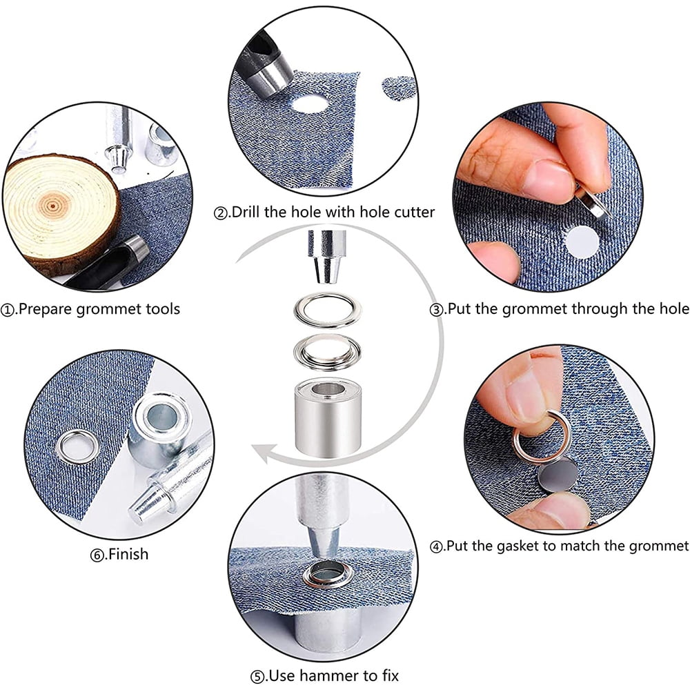 Buy Grommet Tool Kit,100 Sets Grommets Eyelets Kit Grommet Setting Tool