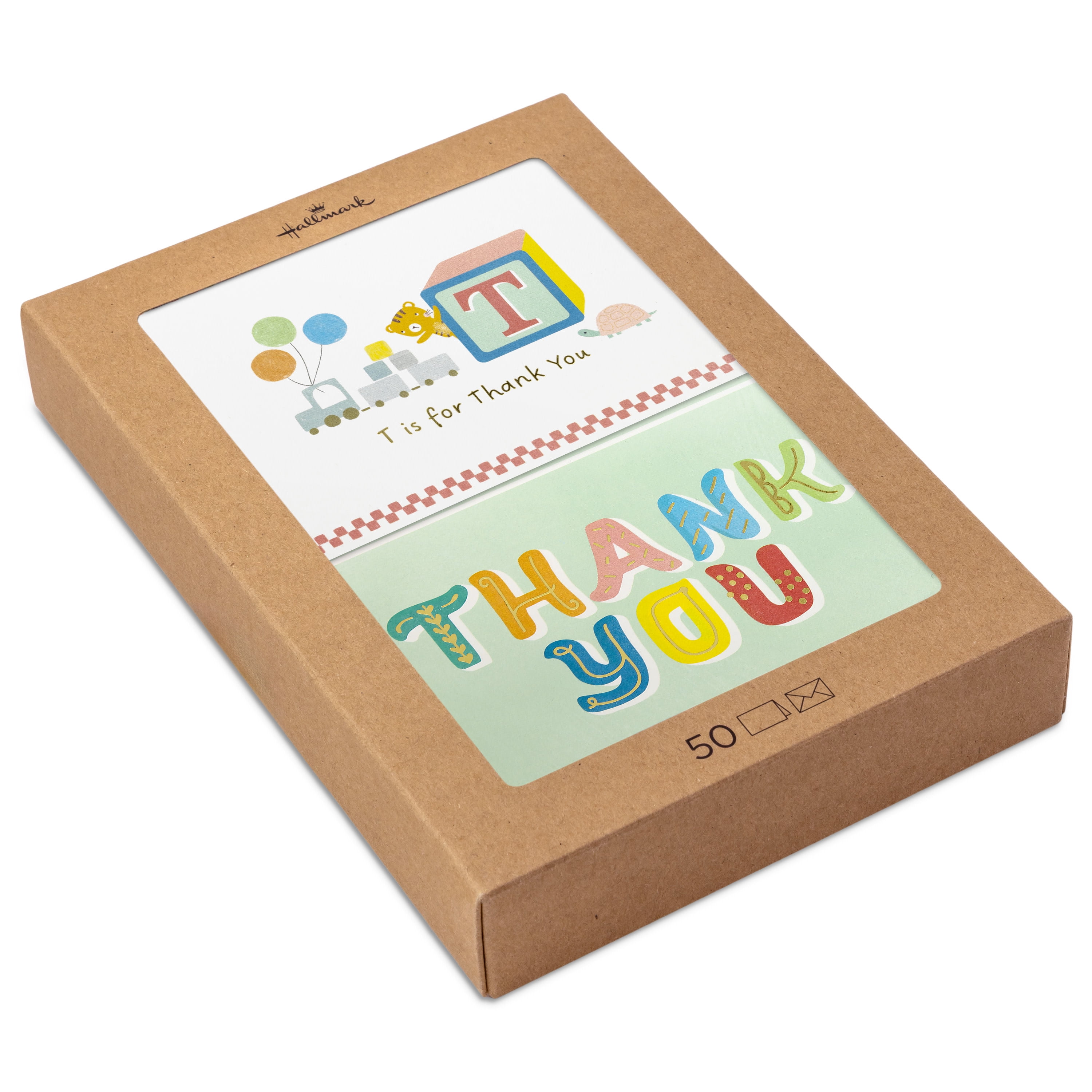 Hallmark Blank Thank You Notes (Baby Toys and Patterns), Pack of 50