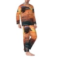 thumbnail image 2 of Sikiie Sunset Dancing Dolphin B Mens Pajama Set, Soft Warm Long Sleeve Sleepwear, Cozy Button-Down Pjs for Men-X-Large, 2 of 7