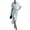 Light Blue, variant on CIENVNSTG Women Shirt Dresses Spring Button Short Sleeve Satin Ruched Maxi Summer Dress 2026 Cocktail Party Wedding Green L