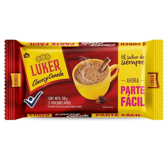 Chocolate Luker Clavos Canela - Parte Fácil - 250g - Traditional Colombian Hot Chocolate with Clove and Cinnamon