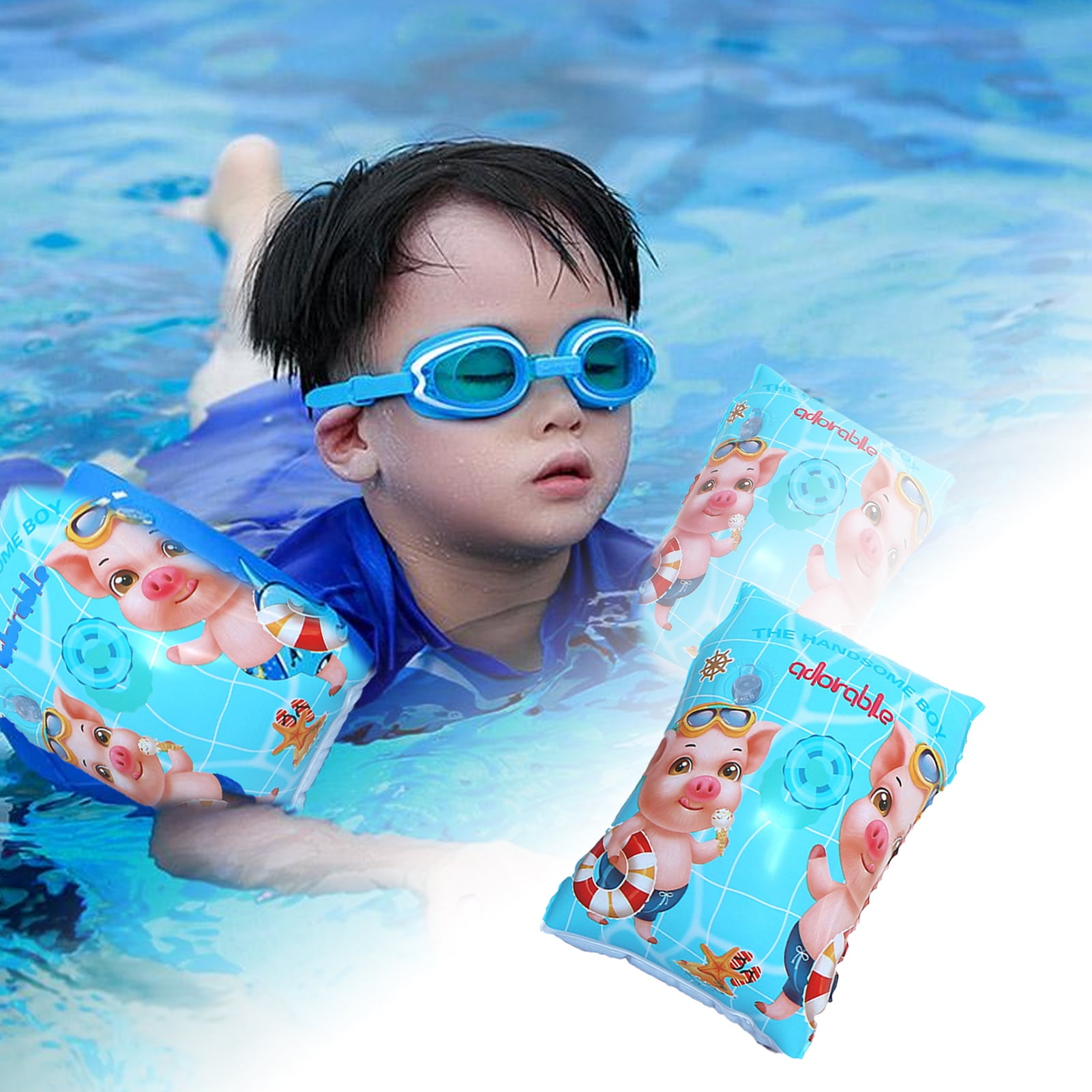 Summer Inflatable set Holidays Children Swimming Shark or Mermaid arm bands ring 