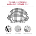 thumbnail image 4 of Yiaed Gray Checkboard Print Reusable Shower Cap & Bath Cap & Lined, Oversized Waterproof Shower Caps Designed for all Hair Lengths, 4 of 7