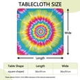 thumbnail image 2 of Colorful Rainbow Tie Dye Spiral Pattern Square Fitted Tablecloth with Elastic Edge,Square Table Cover,Washable Elastic Table Cover for Home Kitchen Party Decor 36"x36", 2 of 6