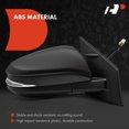 thumbnail image 3 of A-Premium Passenger Side Power Door Mirror - Compatible with Toyota RAV4 2016 2017 2018 - Heated Manual Folding Black Smooth Outside Rear View Mirror w/Turn Signal and Blind Spot Detection, 3 of 9