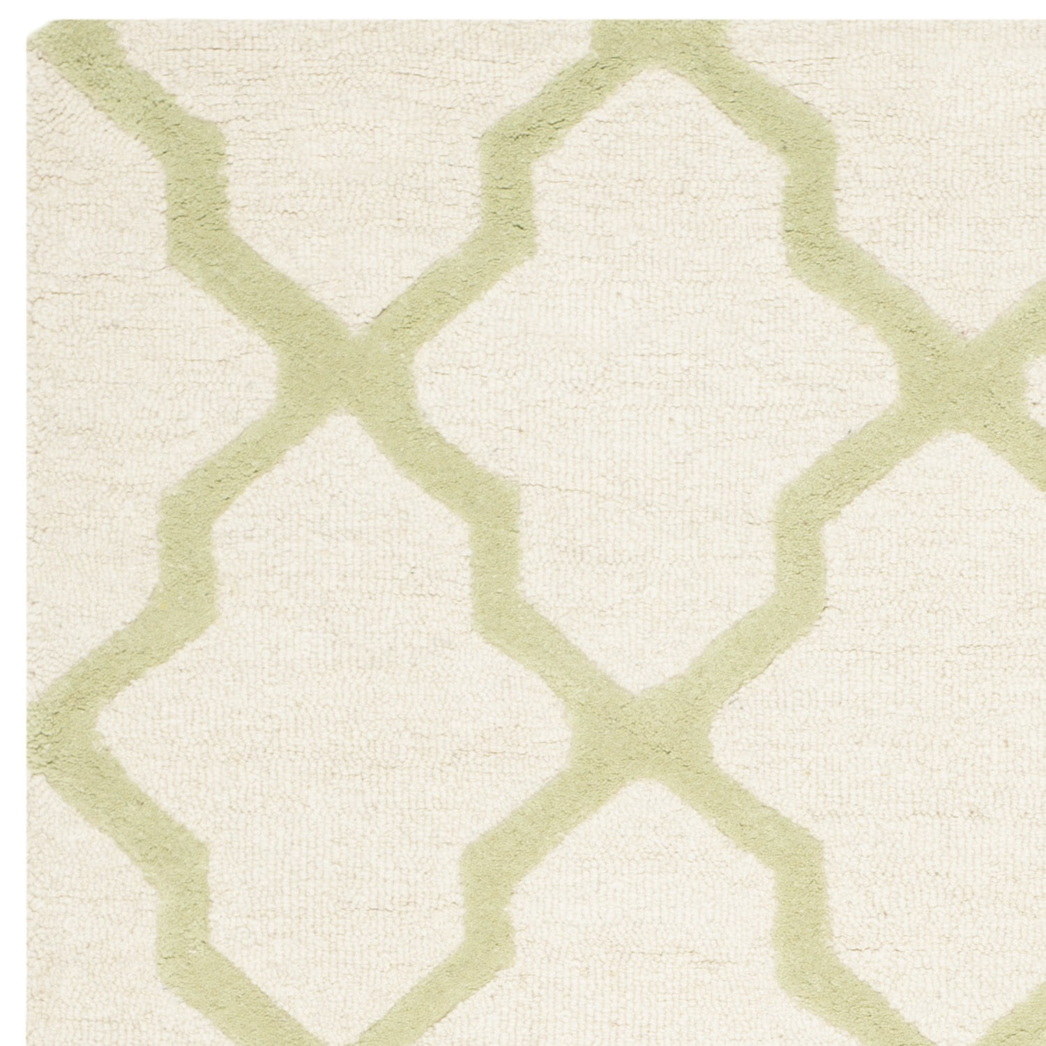 SAFAVIEH Cambridge Liam Geometric Wool Area Rug, Ivory/Light Green, 3' x 5'