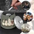 thumbnail image 4 of Yayeee Ashtray with Lid for Cigarette Smokeless Stainless Steel Home Ash Holder, Gray Snowmen, 4 of 7