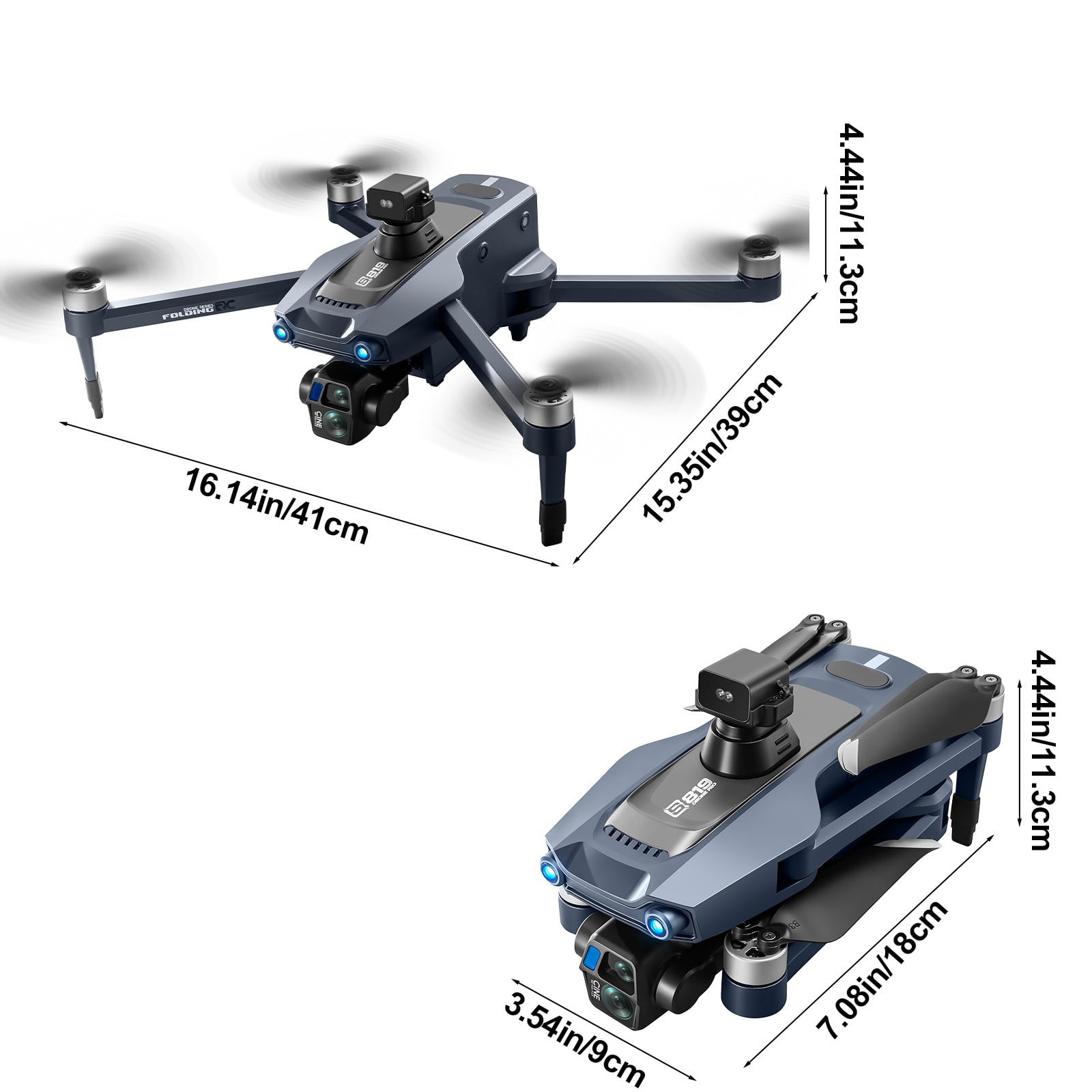 COM1950s Drone with Gps & 2.7K Camera,5 Inch Touch Screen Remote Control for Direct Viewing,Long Range 6000M Transmission with 5G,Foldable Design Featuring Laser Obstacle Avoidance,30Min Flight Time