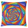 thumbnail image 1 of RYLABLUE Psychedelic Rainbow Spiral New Pillow Case 18x18 inches, 1 of 1