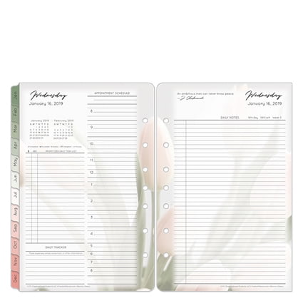 Classic Planner - Classic Blooms Daily Ring-bound Planner - Jan 2019 - Dec 2019