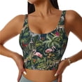 thumbnail image 2 of Uemuo Flamingos And Palm Leaves Pattern Women's Sports Bra - High Impact Support, Breathable, and Comfortable Athletic Bra for Running, Yoga, and Workouts, 2 of 9