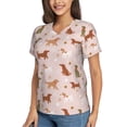 thumbnail image 2 of Vsdgher Star Cute Dog Women Shirts V Neck Short Sleeve Tops T-Shirt Basic Tees, S to 3XLXX-Large, 2 of 5