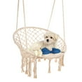 thumbnail image 3 of Hammock Chair Macrame Swing with Unique Good Quality Cotton&Polyester,Seat for The Living Room, Yard,Garden, Balcony Spaces etc. Max. 265 lbs Beige, 3 of 7