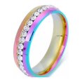 thumbnail image 1 of Anillos de acero inoxidable de cristal para hombres y mujeres, banda de boda, grabado personalizado, nombre, encanto, regalo, amante, Color dorado, 1 of 4