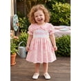 thumbnail image 4 of BemeyourBBs Toddler Baby Girl Birthday Dress 1 2 3 4 5 Years Old Birthday Outfit Cute Goose Cake Short Sleeve Doll Collar A-line Dresses Spring Summer Smocked Dress Clothes, 4 of 9