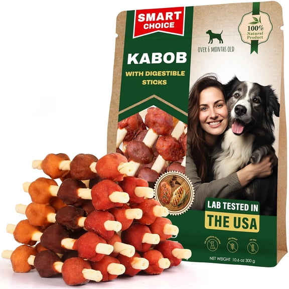 Beloved Pets Dog Treats Rawhide-Free Kabobs with Duck & Chicken Human Grade Meat 10.6 oz - All Natural Pet Dried Snacks & Grain Free Long Lasting Chews for Large & Small Dogs - Supports Healthy Teeth