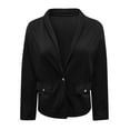 thumbnail image 2 of Vedolay Fall Tops for Women Womens Casual Long Sleeve Lapel Open Front Button Work Business Jackets with Pockets,Black L, 2 of 5