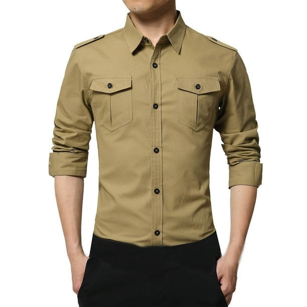 Ceisia Men's Winter Gift Casual Fashion Checkered Patchwork Long-Sleeve Button-Up Turndown Collar Outwear Jacket - Soft Breat hable Polyester Top