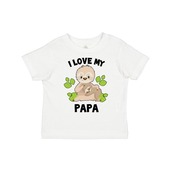 Inktastic Cute Sloth I Love My Papa with Green Leaves Boys or Girls Toddler T-Shirt