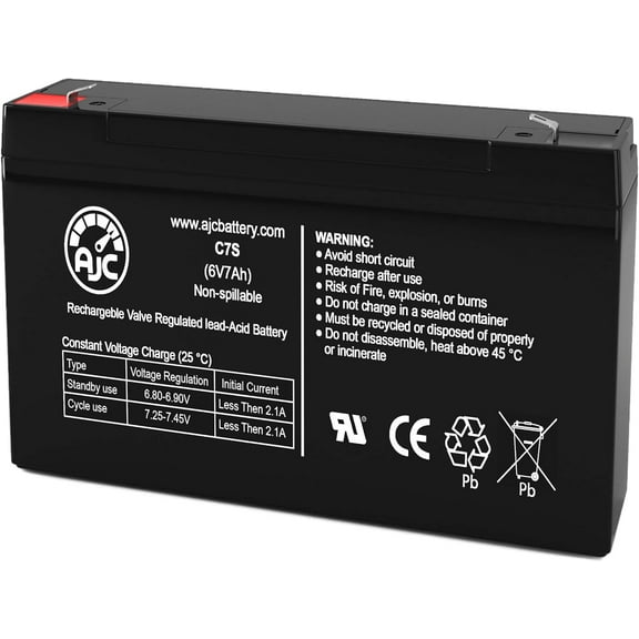 Lithonia ELB-0607 6V 7Ah Emergency Light Battery - This Is an AJC Brand Replacement