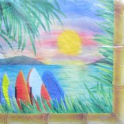 Luau Sunset Disposable Napkins, 16 Count