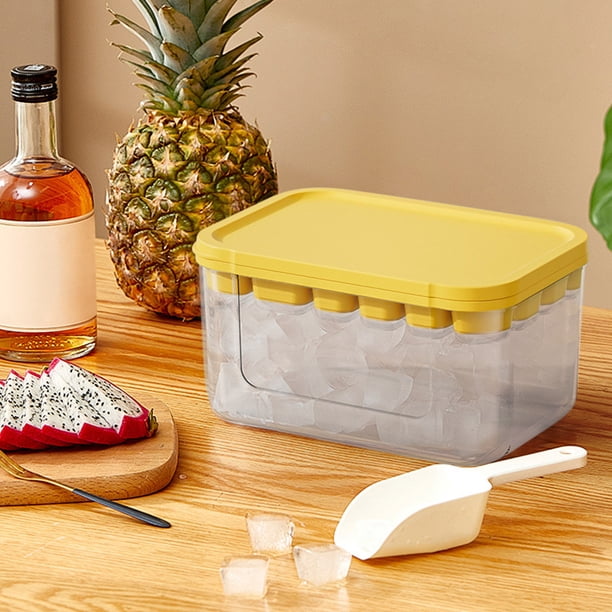 Bandeja de cubitos de hielo de silicona de 22 celdas con tapa - Máquina de hielo de grado alimenticio a prueba de fugas para el hogar - Molde duradero apto para congelador para helados y paletas
