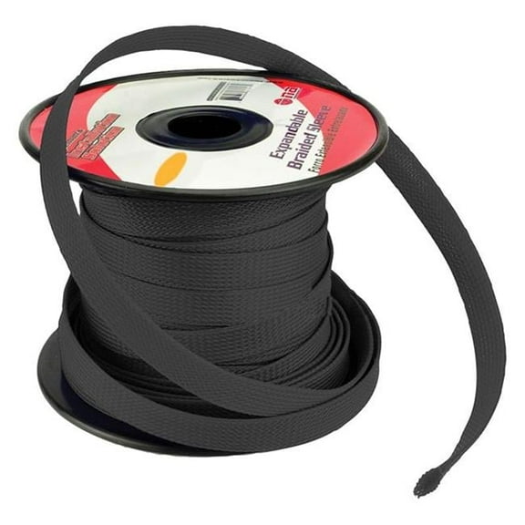 Audiopipe  0.37 in. 100 ft. Expandable Braided Black Sleeve