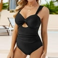 thumbnail image 2 of QHFBli Women One Piece Tummy Control Swimsuit High Waisted Bathing Suit Cut Out Swimwear, 2 of 4