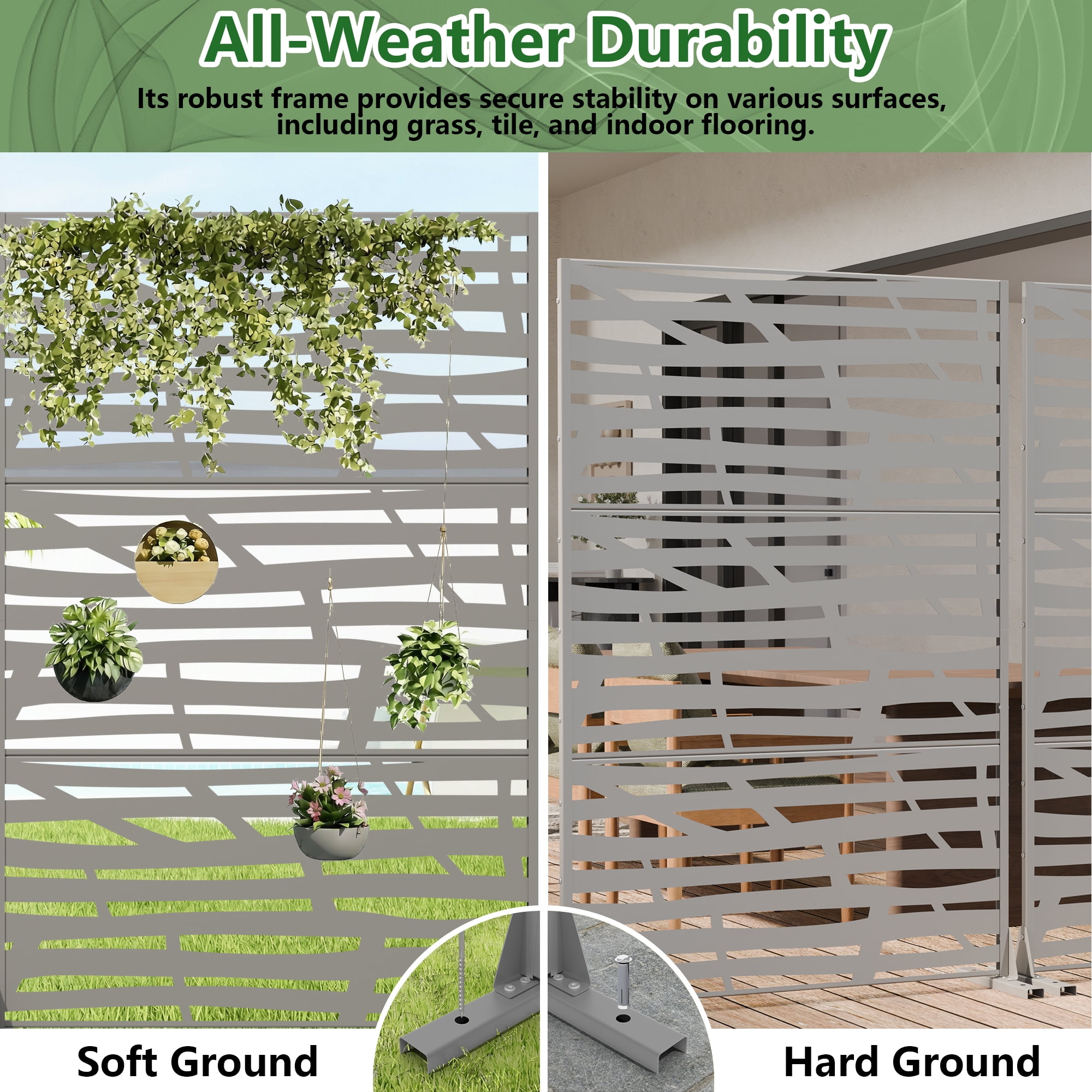 Metal Privacy Screen Fence Panel with Stylish Pattern