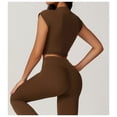 thumbnail image 3 of Conjuntos de entrenamiento for mujer, 2 piezas, sujetador deportivo, camiseta sin mangas, polainas de cintura alta, gimnasio, yoga, ropa activa, camiseta de entrenamiento for mujer, 3 of 6