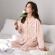 thumbnail image 1 of Pijamas de algodón de otoño para mujer, ropa de dormir a cuadros dulce, pijamas femeninos, trajes de salón informales de manga larga, ropa de dormir con solapa, 1 of 5