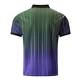 thumbnail image 6 of FUZHIQ Men's Polo Shirts Short Sleeve Gradient Vertical Striped Print Casual Golf Polo Breathable Soft Fabric Business Work Daily Wear Fashion Collared Shirt,XXL, 6 of 6