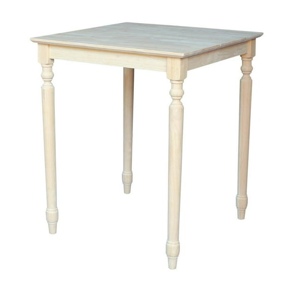 Solid Wood Top Table, Turned Legs