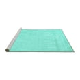 thumbnail image 2 of Ahgly Company Machine Washable Indoor Square Solid Turquoise Blue Modern Area Rugs, 8' Square, 2 of 4