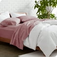 thumbnail image 1 of Bare Home Premium 1800 Collection 4-Piece Bed Sheet Set, Queen, Heathered Rosewood, 1 of 7